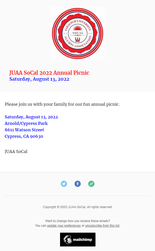 2022 JUAA-SoCal Annual Picnic (Reminder 1)