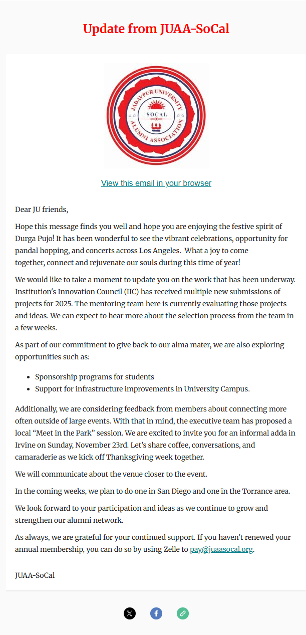 JUAA SoCal Updates and Upcoming Meet Up